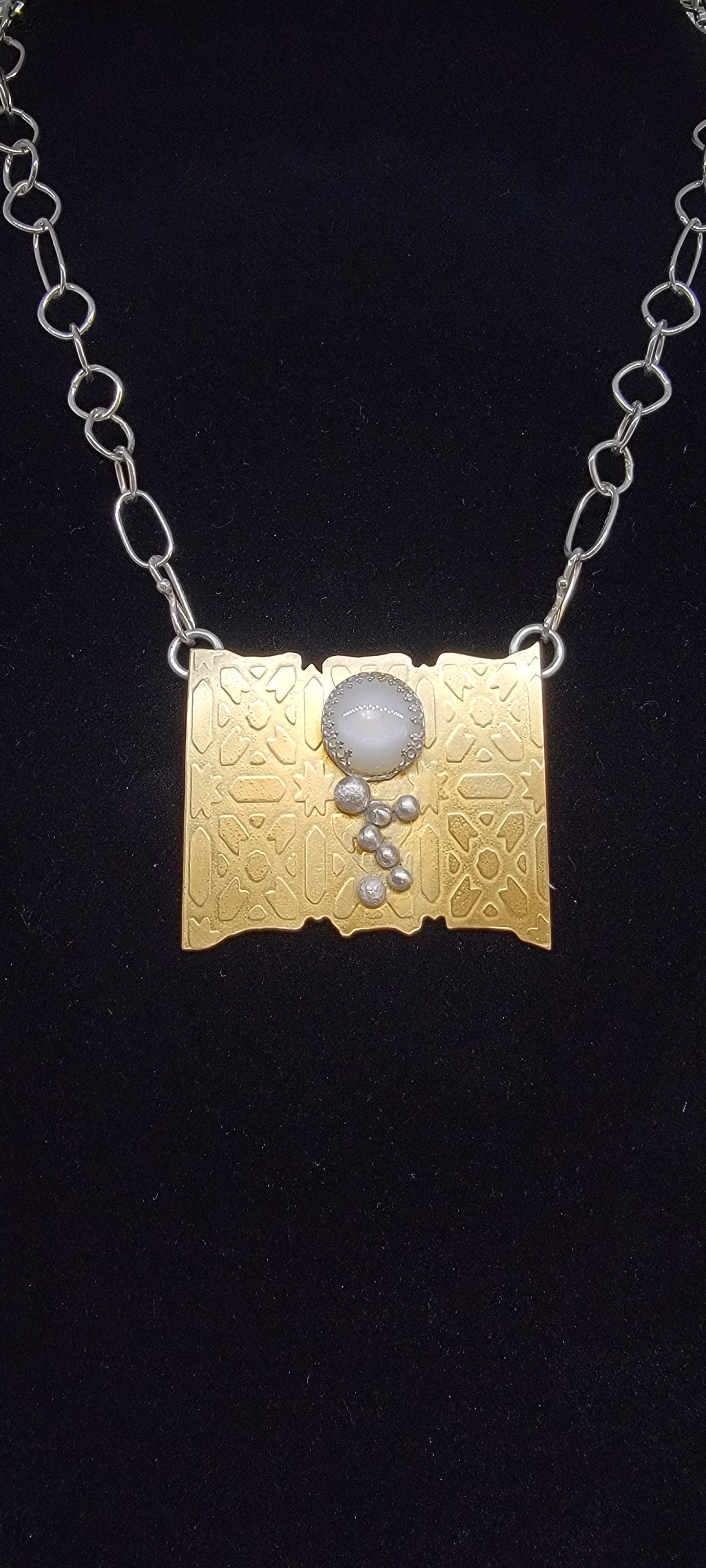 Brass and Silver with Moonstone