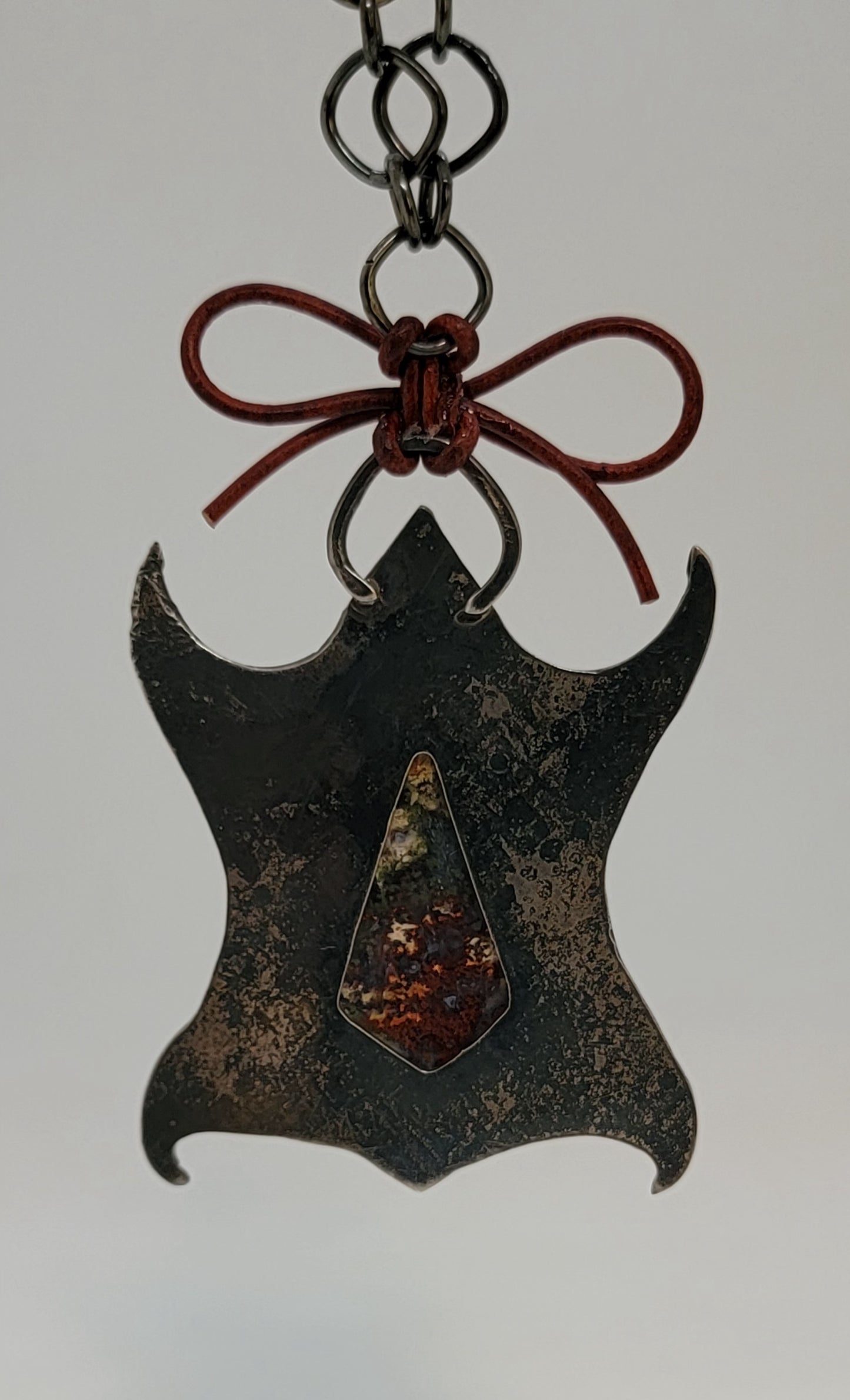 Moss Agate Necklace with Bow