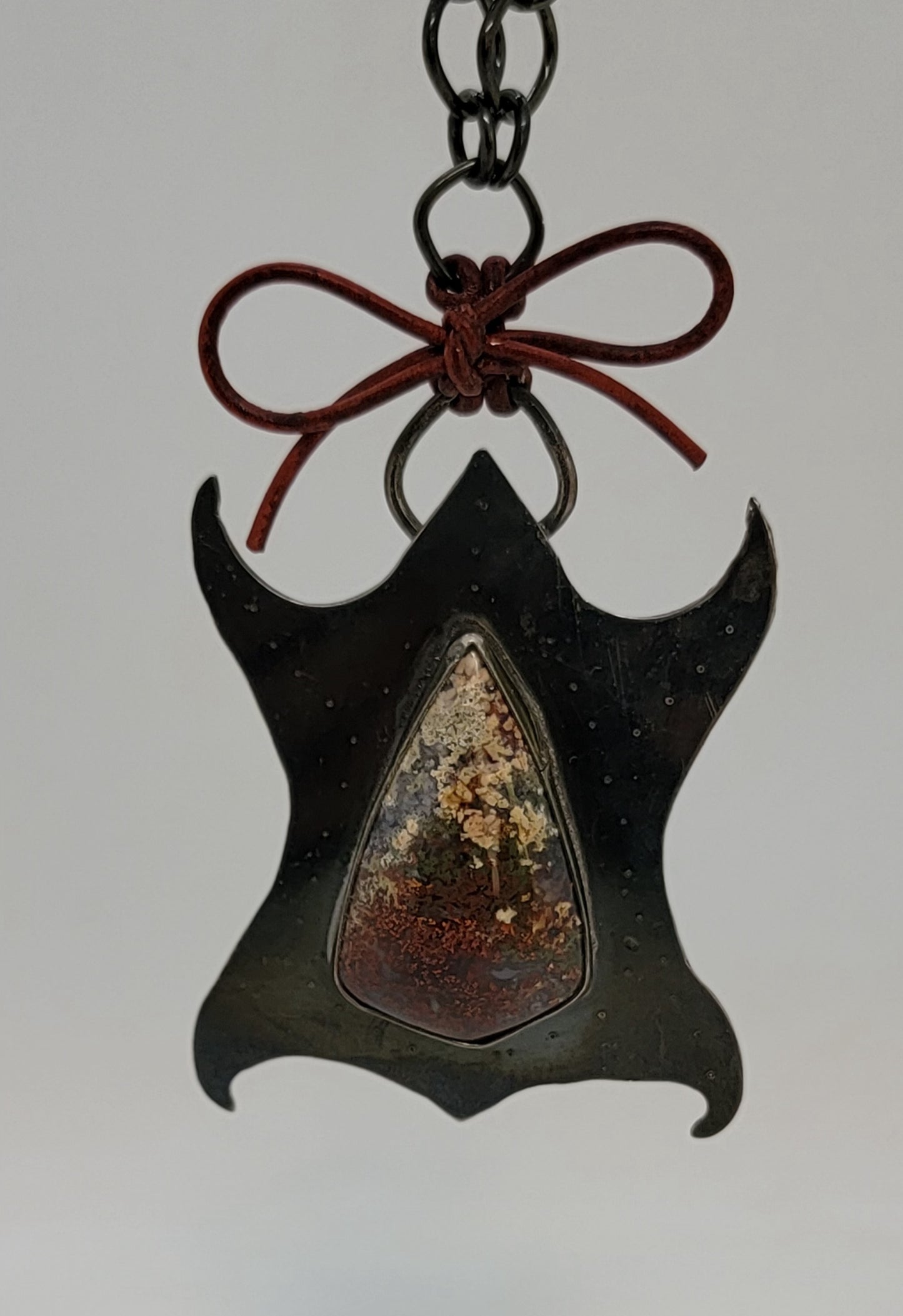 Moss Agate Necklace with Bow