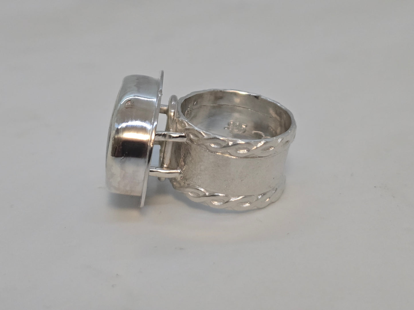 Turquoise Ring with Wide Band