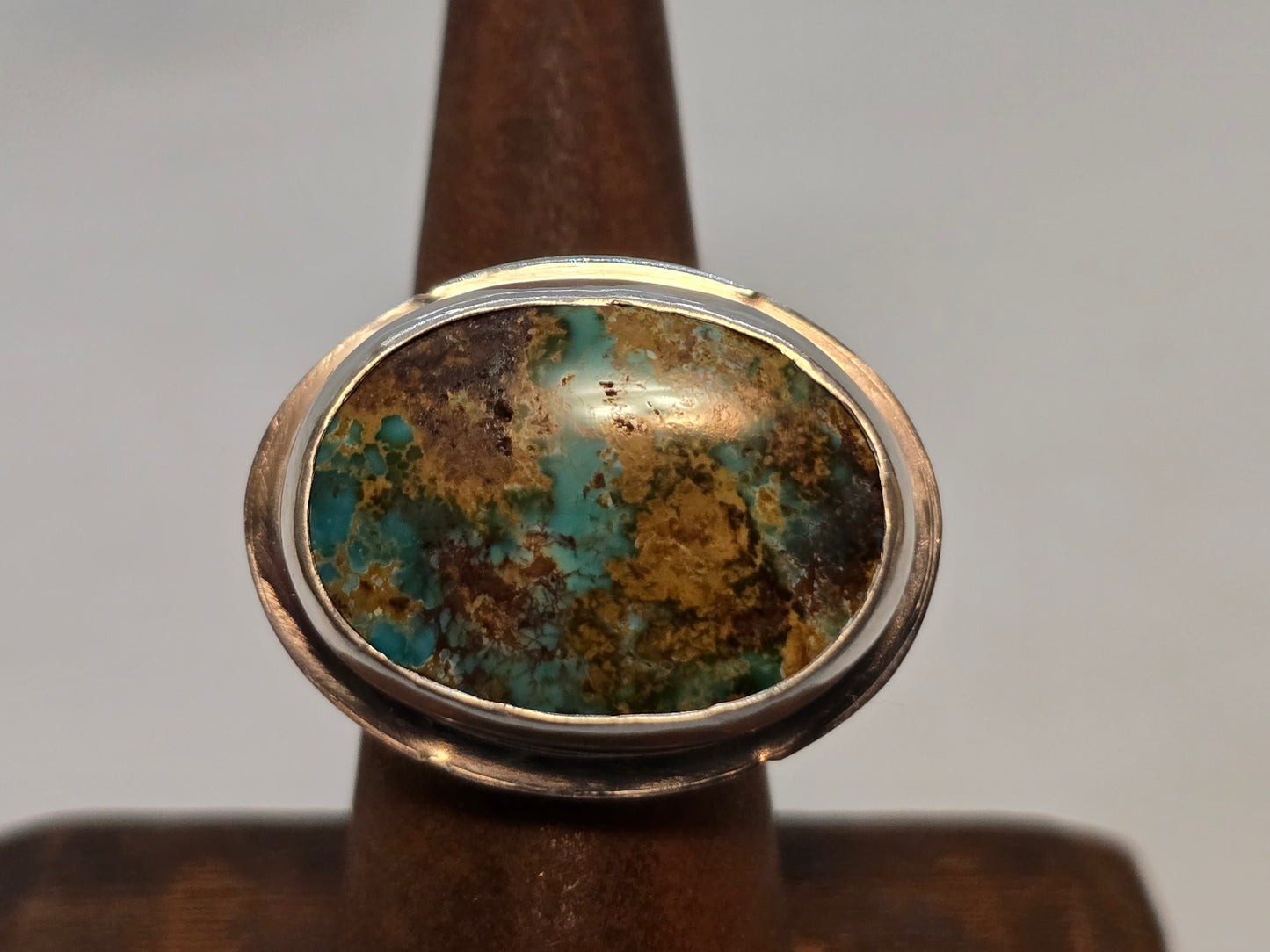 Turquoise Ring with Wide Band