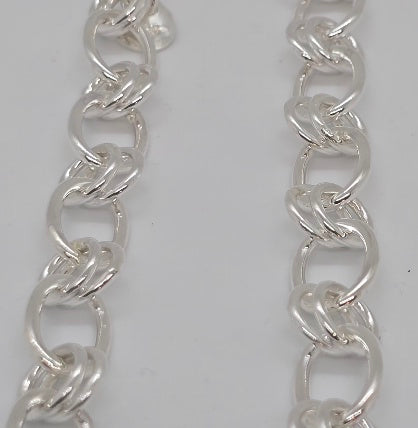 Double Ring Sterling Chain Necklace