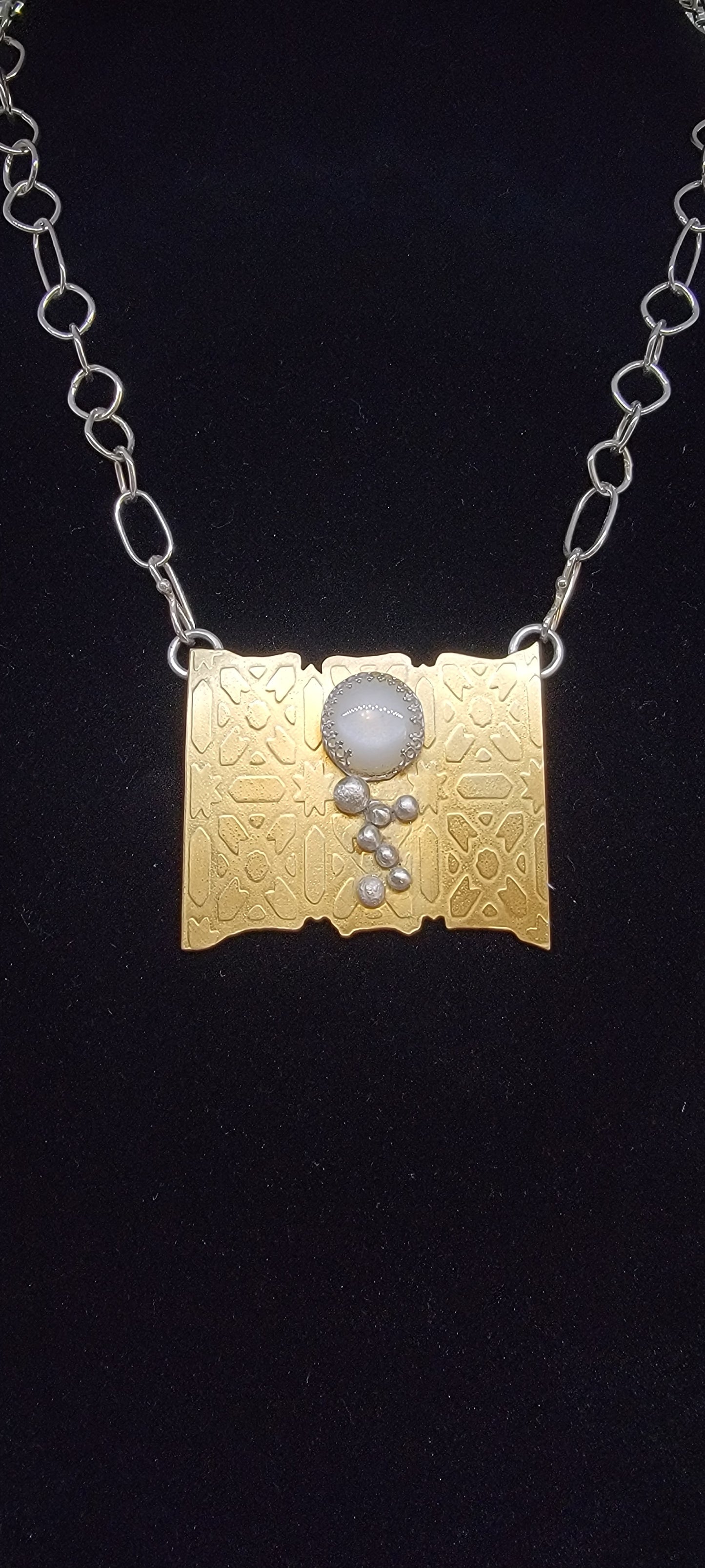 Brass and Silver with Moonstone