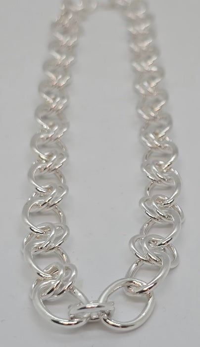 Double Ring Sterling Chain Necklace